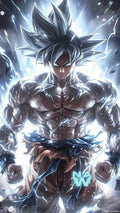 Goku Ultra Instinct Silver Aura Poster