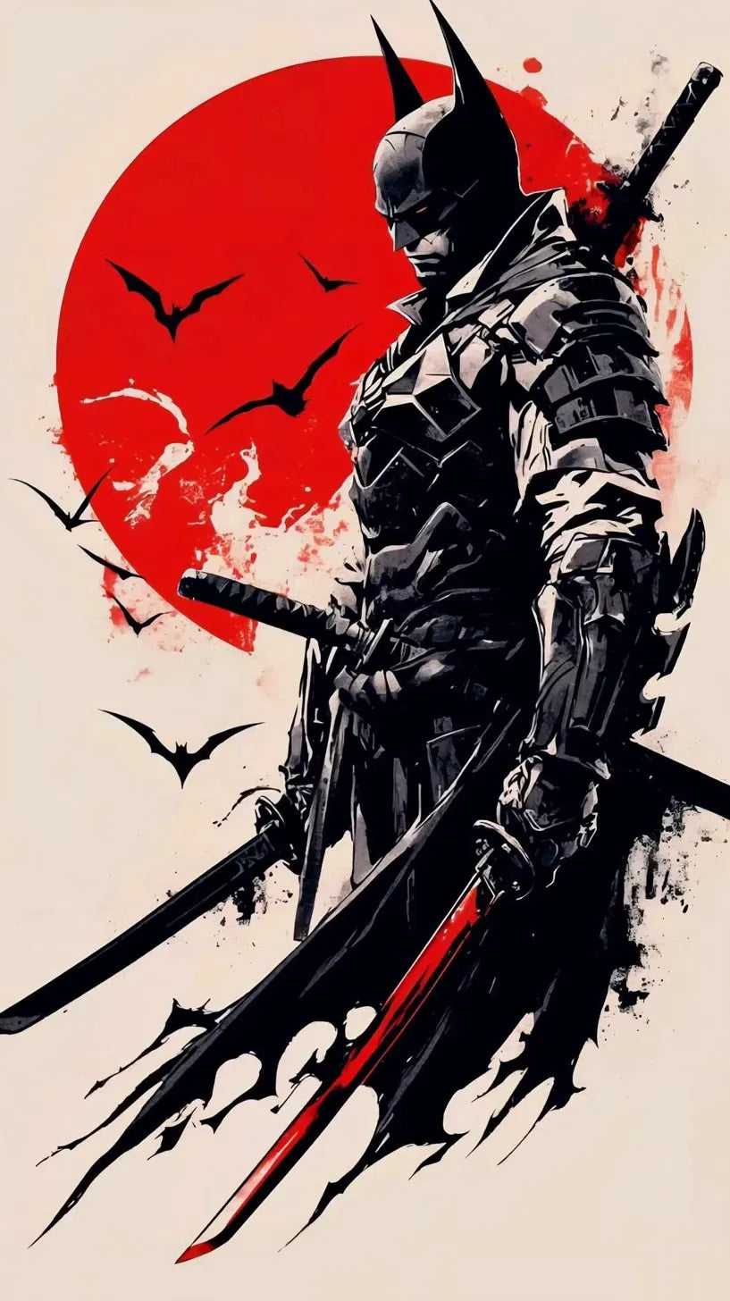 Samurai Knight Poster | Batman Inspired Wall Art