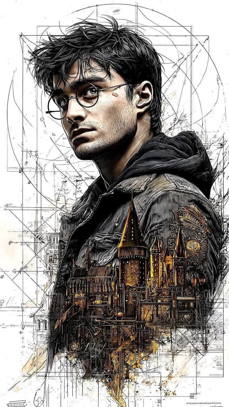 Harry Potter - Hogwarts Blueprint Sketch Poster