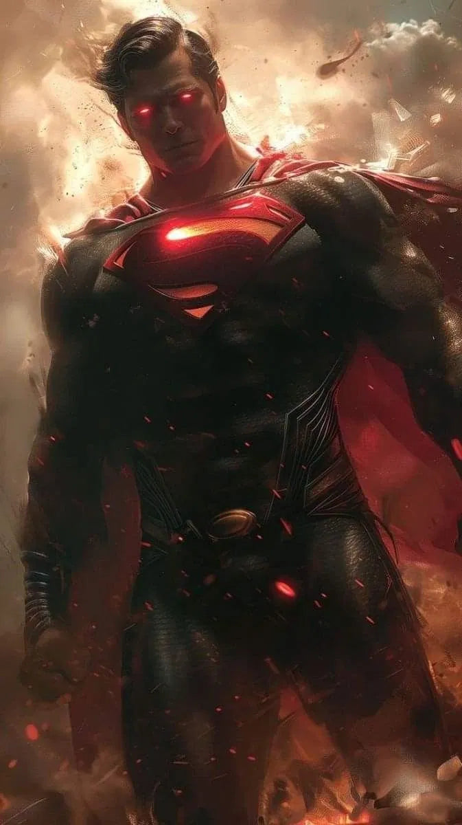 Crimson Vision Poster | Superman Black Suit Art