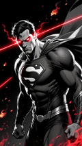 Heat Vision Poster | Superman Monochrome Art