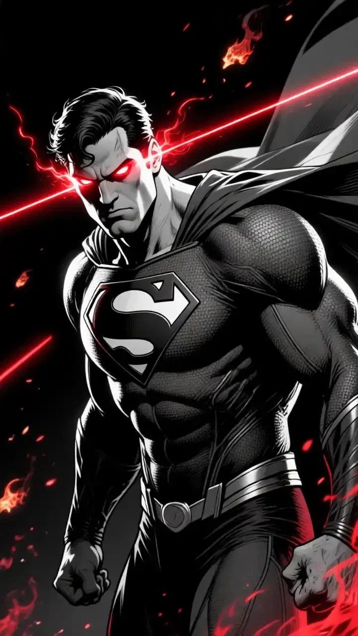 Heat Vision Poster | Superman Monochrome Art