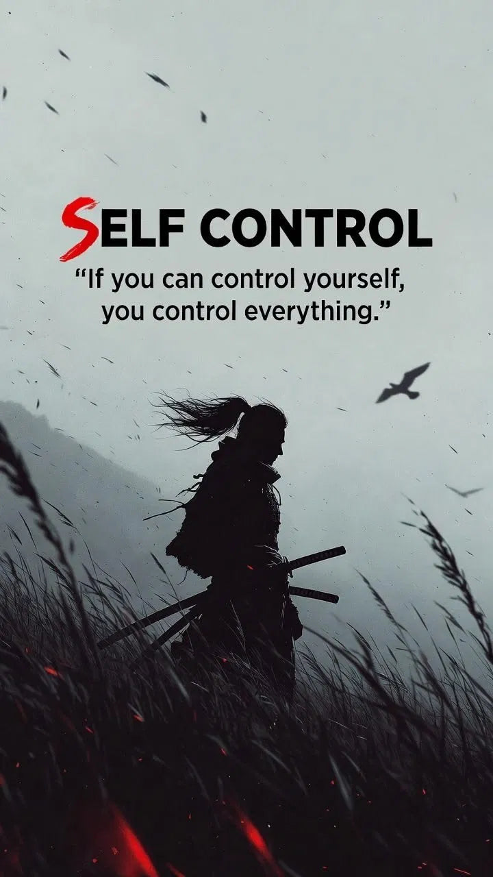 Self Control Poster | Samurai Silhouette Wall Art