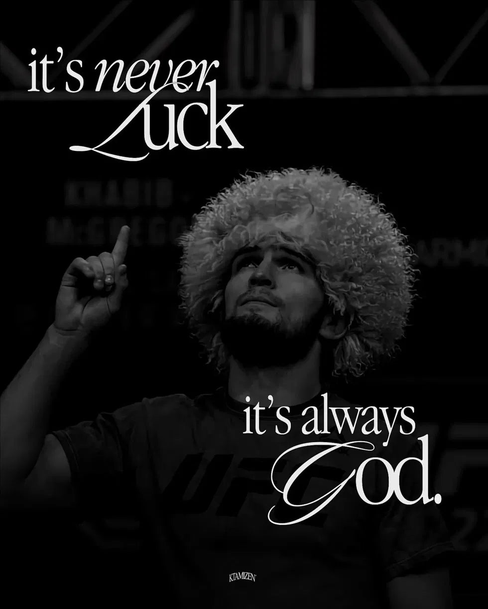 Never Luck Poster | Champion Mindset Wall Art