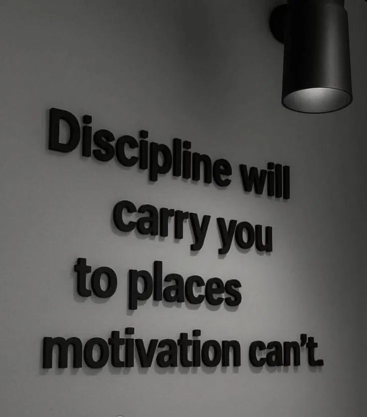 Discipline Over Motivation Poster | Bold Wall Lettering Art