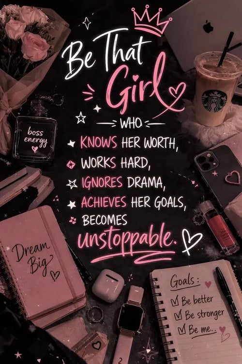 Be That Girl Poster | Boss Energy Flat Lay Art