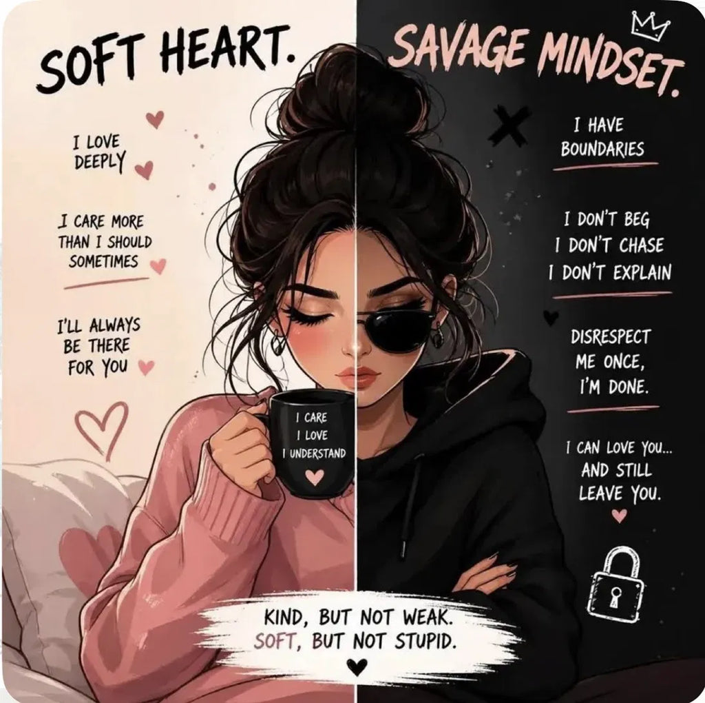 Soft Heart Savage Mindset Poster | Dual Personality Art