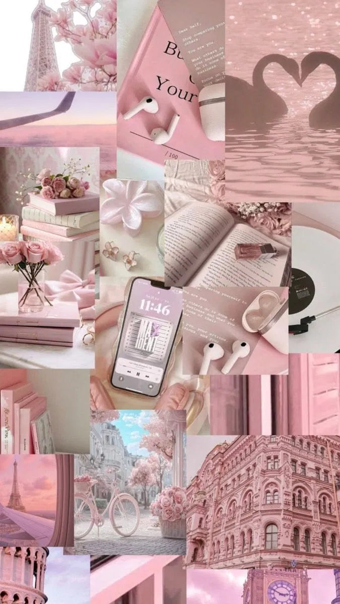 Pink Dream Collage Poster | Travel & Lifestyle Art