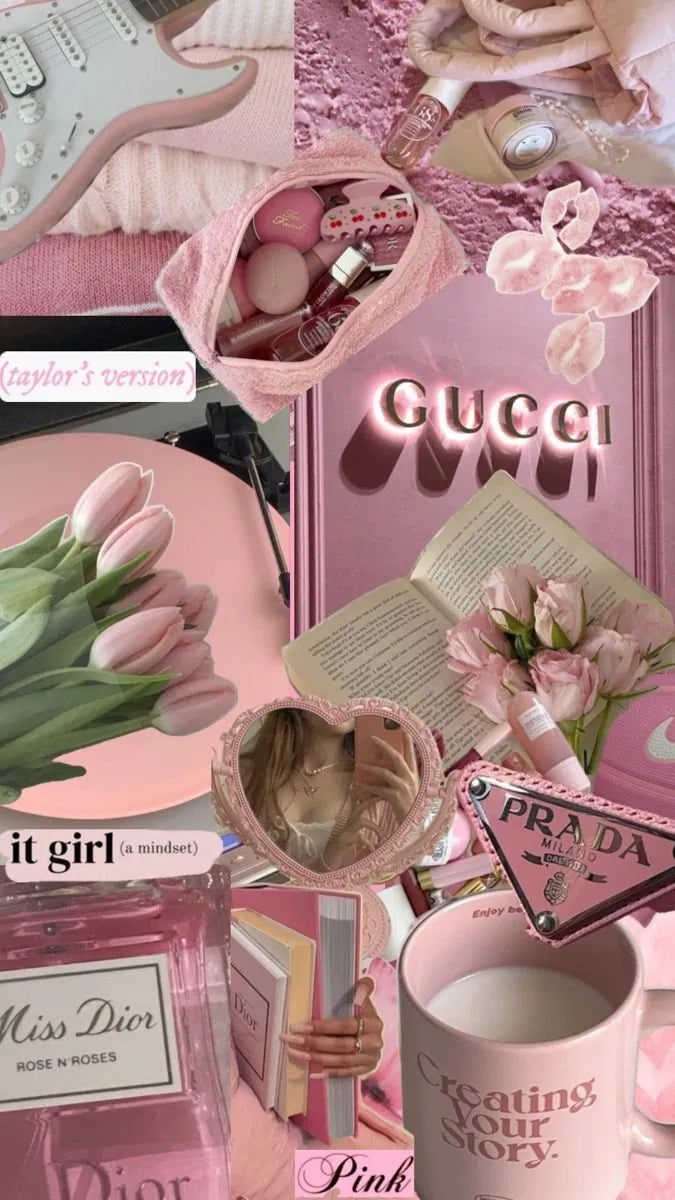 It Girl Mindset Poster | Pink Luxury Flat Lay Art